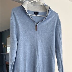 J. Crew Men's Light Blue Zip-Up Sweater